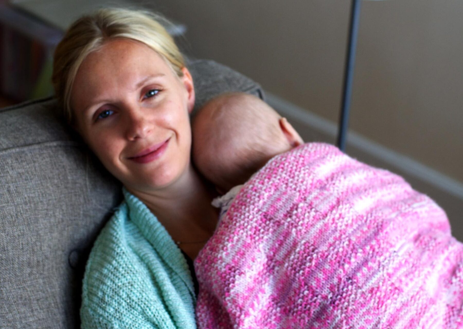 Holly with her newborn daughter
